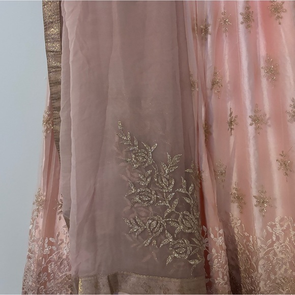 Pink and Dark purple ombré Indian sharara with snow flakes and embroidery - Picture 7 of 7